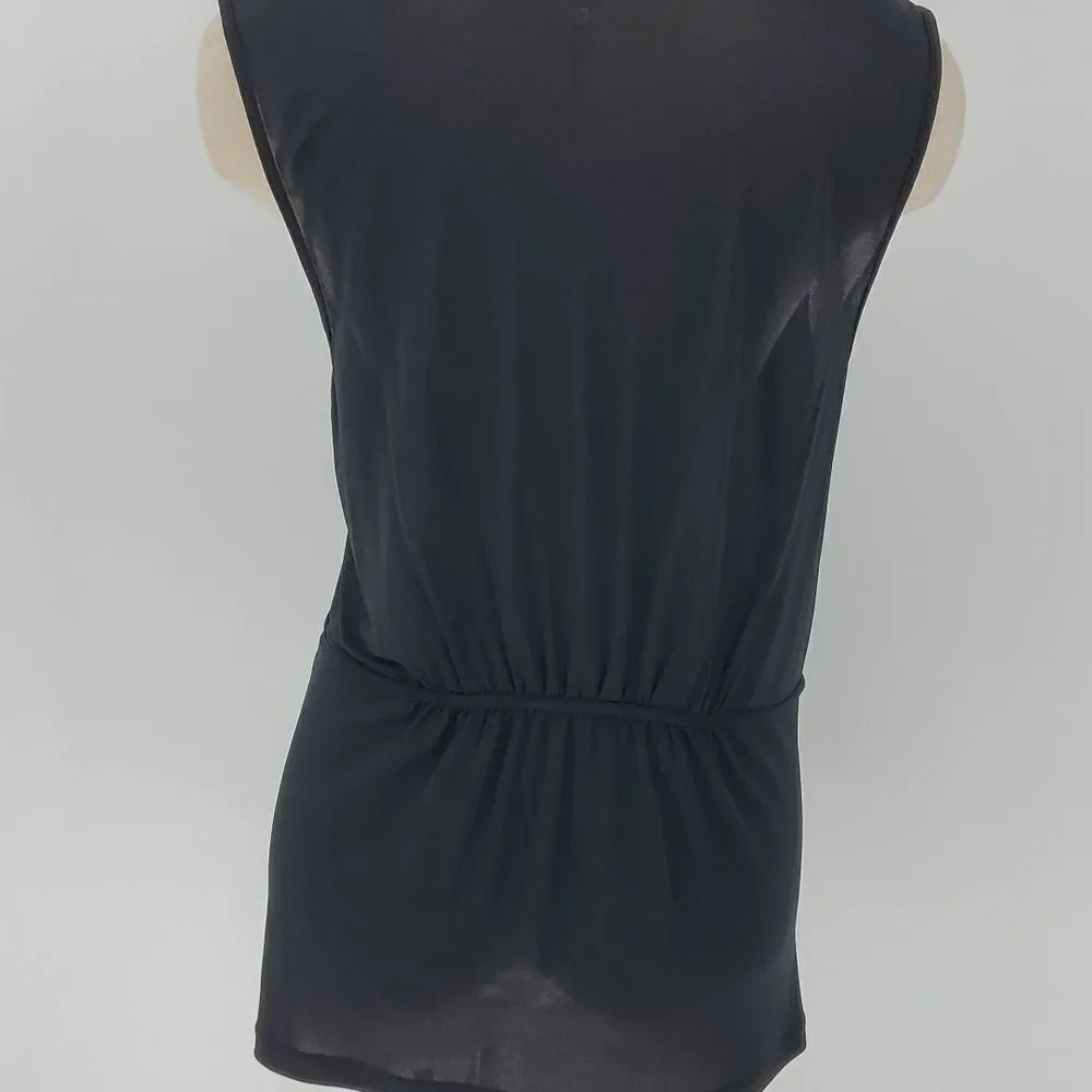 Nine West chiffon black‎ top, size large. Great for layered look.